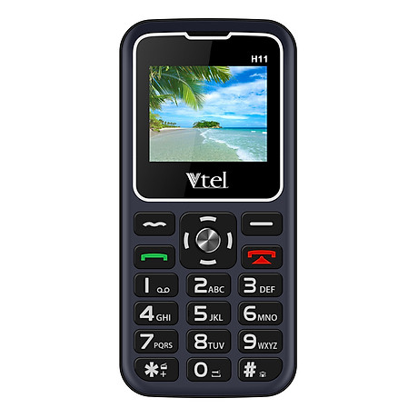 Điện thoại Vtel Happy H11 (Điện thoại cho người già - 2 Sim) - Gọi SOS khẩn, Số To, Chữ To, Loa to, FM loa ngoài, Pin lớn, Thiết Kế Đẹp - Hàng Chính Hãng 1