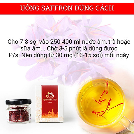 Saffron nhụy hoa nghệ tây Kingdom Iran loại Super Negin thượng hạng hộp 0.1 gram (mẫu thử) 8