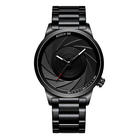 Biden men fashion simple sport quartz watch big dial stainless steel band wrist watch 1
