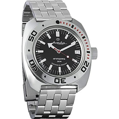 Vostok amphibian scuba dude automatic mens wristwatch self-winding military diver amphibia ministry case wrist watch 710662 1