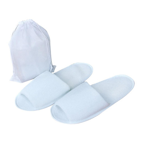 2 pairs of open toe disposable slipper spa indoor hotel slippers portable 6