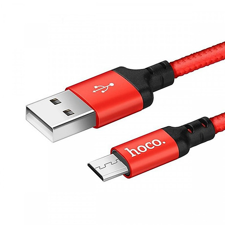 Cáp sạc chống rối Hoco X14 2Mét - cổng Micro USB(Đen - Đỏ) - Hàng Chính Hãng 1