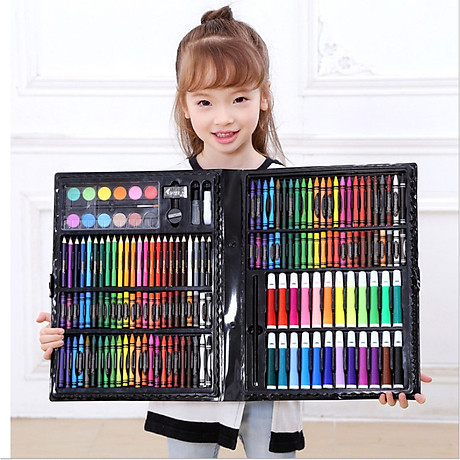 Bộ bút chì màu màu nước dụng cụ vẽ cắt thủ công kp000575-150 quà tặng cho bé 1