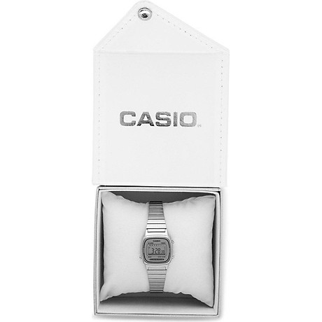 Đồng hồ kỹ thuật casio la670wa-7 kiểu cổ điển - màu bạc 5