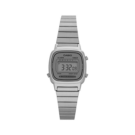Đồng hồ kỹ thuật casio la670wa-7 kiểu cổ điển - màu bạc 2