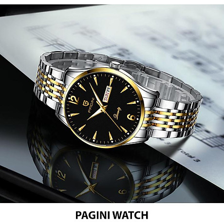 Đồng hồ nam đẹp cao cấp chính hãng pagini pa5566 dây thép không gỉ - chống nước 3atm - kim dạ quang cao cấp 5