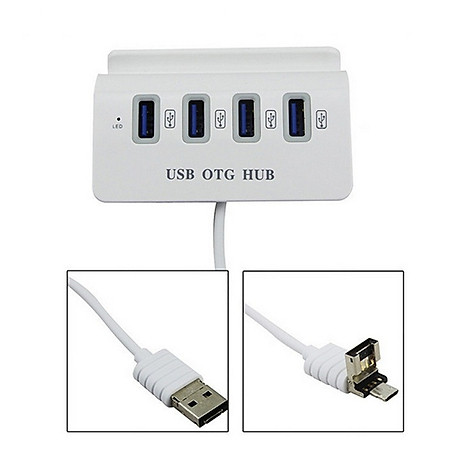 Bộ chia 4 Cổng USB OTG HUB với Dock AZONE cho điện thoại thông minh & Máy Tính 1