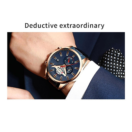 Đồng hồ đeo tay quartz man curren 8352 dành cho nam có ba mặt số phút giây - mặt số màu trắng bạc 6