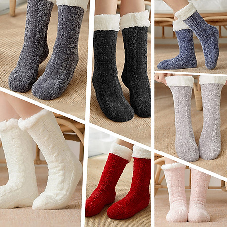 Women plush socks thick warm non-slip breathable soft autmn winter home socks hosiery 8