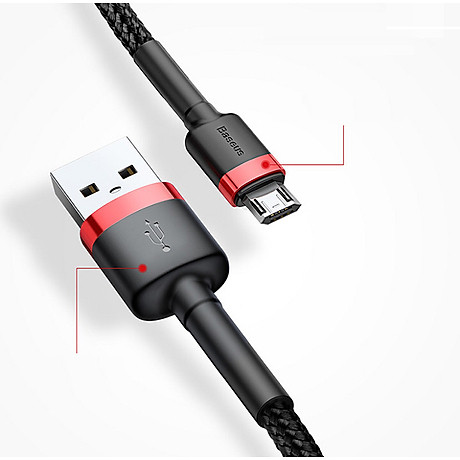 Cáp sạc dây dù Micro USB chính hãng Baseus Cafule Cable dài 1m (màu ngẫu nhiên) 5