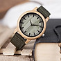 Bobo bird unisex bamboo wooden watch for men and women analog quartz lightweight handmade casual watches with green nylon strap 3