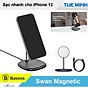 Sạc nhanh không dây cho Iphone 12 Baseus Swan Magnetic Desktop Bracket Wireless Charger - Hàng chính hãng 2