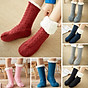 Women Winter Socks Plush Thick Warm Soft Non-Slip Mid-Calf Home Floor Socks Hosiery 2