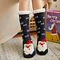 Women Slipper Socks Santa Deer Thick Fleece Lining Knit Animal Anti-slip Christmas Stockings Warm Cozy Fuzzy Home Socks thumbnail