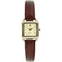 Peugeot women s small square case crystal marker genuine leather strap watch 2
