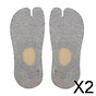2xUnisex 2 Toe Flip Flop Socks Tabi Socks Low Cut Cotton Boat Socks Gray thumbnail
