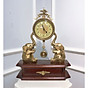 Đồng hồ để bàn DH47 Chất Liệu Gỗ sồi và đồng mặt kính cao cấp - Đồng hồ để bàn cổ điển đẹp sang trọng kích thước 48 x38x12 cm để kệ tủ trang trí phòng khách nhà ở. thumbnail