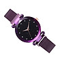 Ladies starry sky analogue watch magnet mesh band dress wristwatch 1