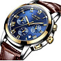 Mens watches waterproof business dress analog quartz watch men luxury brand lige date sport brown leather clock 2