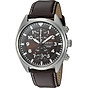 Seiko men s snn241 stainless steel watch with brown leather band 1