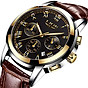 Mens watches waterproof business dress analog quartz watch men luxury brand lige date sport brown leather clock 1