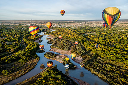 Albuquerque Skies with hot air balloons