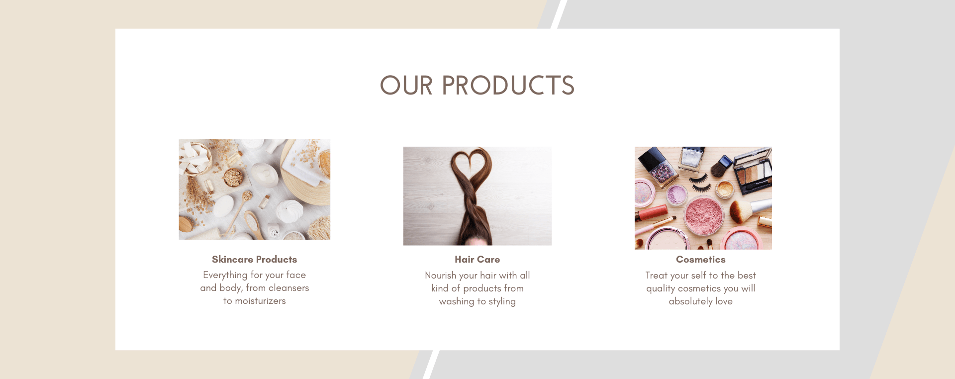 Online Store for Skincare and Hair Products