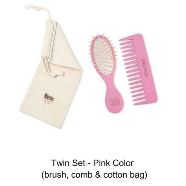 TEK Twin Set - Small Oval Brush & Comb with Cotton Bag
