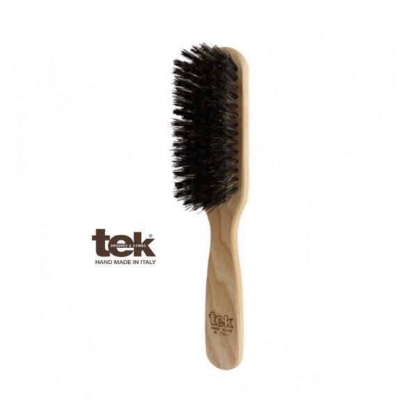 TEK Rectangular Ash Wood Hair Brush with Boar Bristles