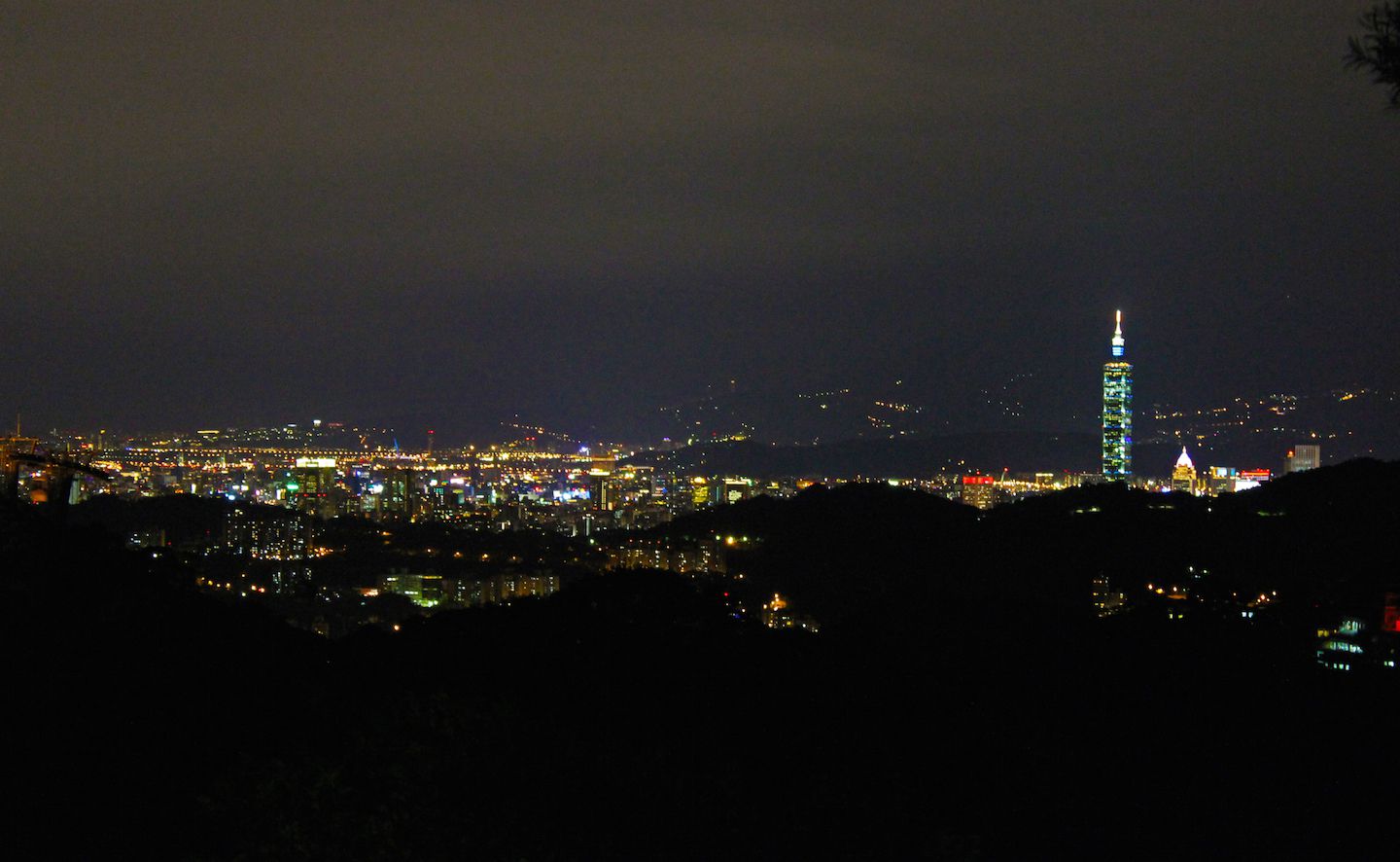 View of Taipei from Maokong Gondola at night