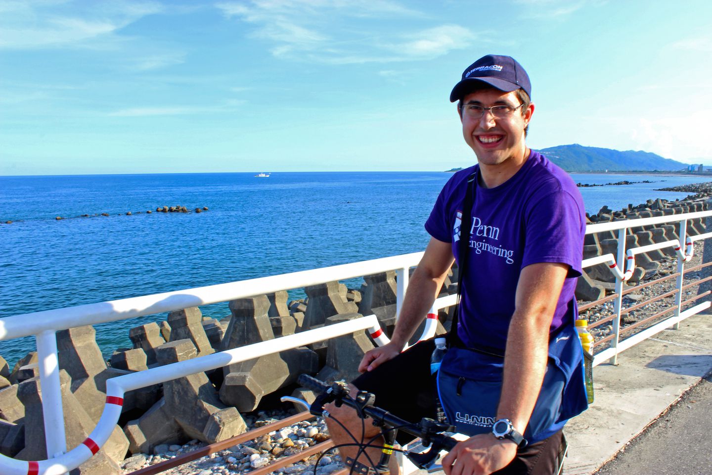 Carlos biking in Hualien