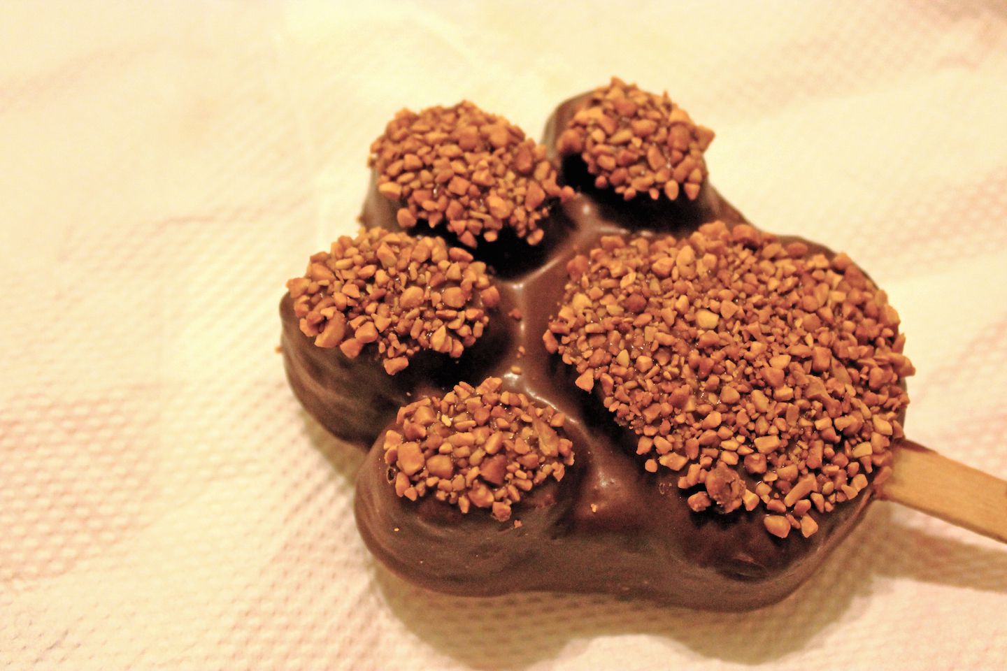 Chocolate bear paw with nuts