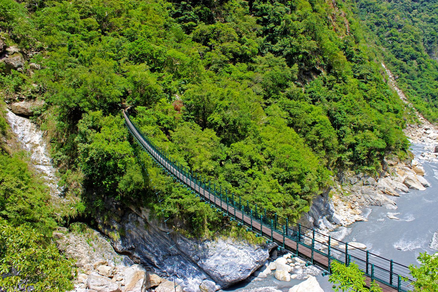 Suspension bridge at Swallow Grotto
