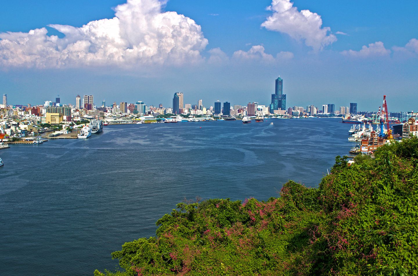 View of Kaohsiung's port from the Cijin lighthouse
