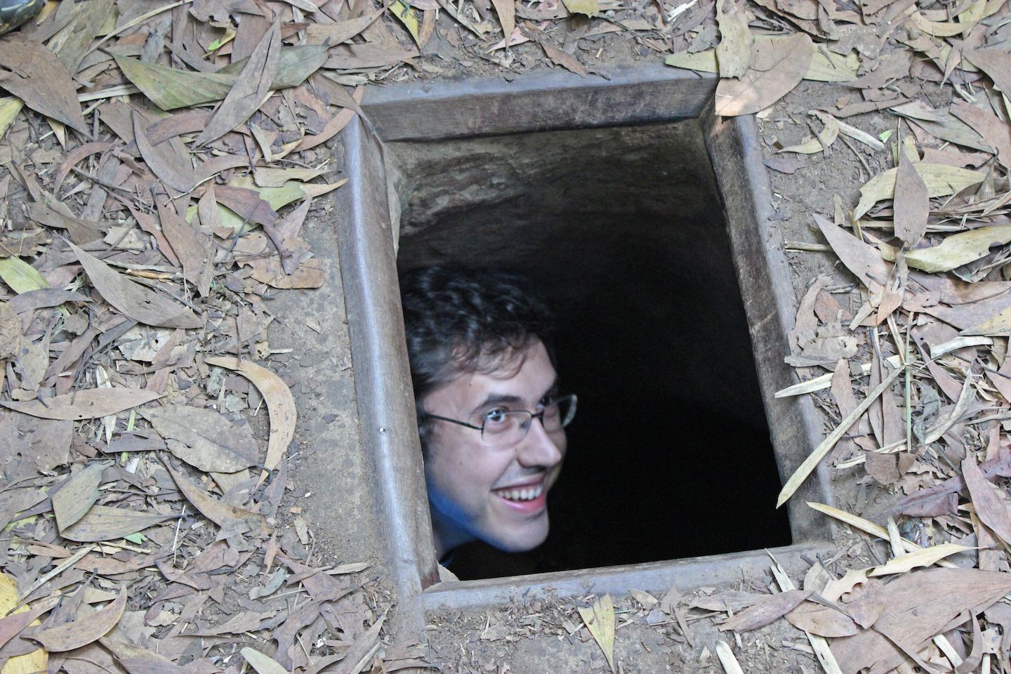 Carlos inside the tunnel network
