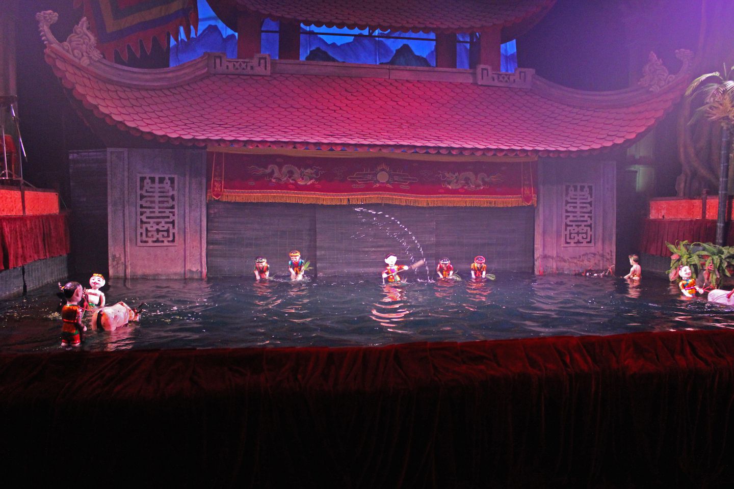Farmers at the Hanoi's Water Puppet show