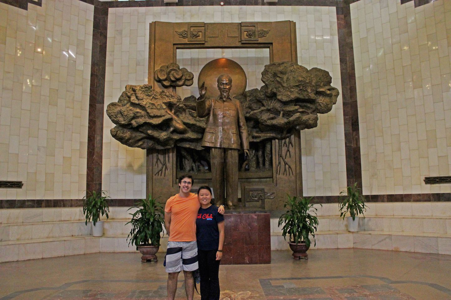 Julie and Carlos at the Ho Chi Minh Museum in Hanoi