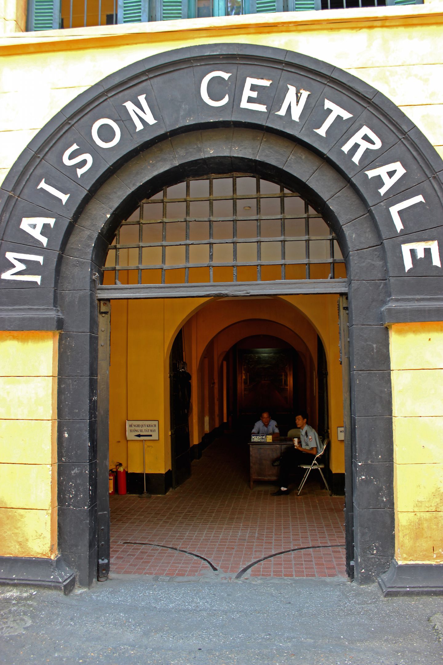Main gate to the Hoa Lo Prison in Hanoi