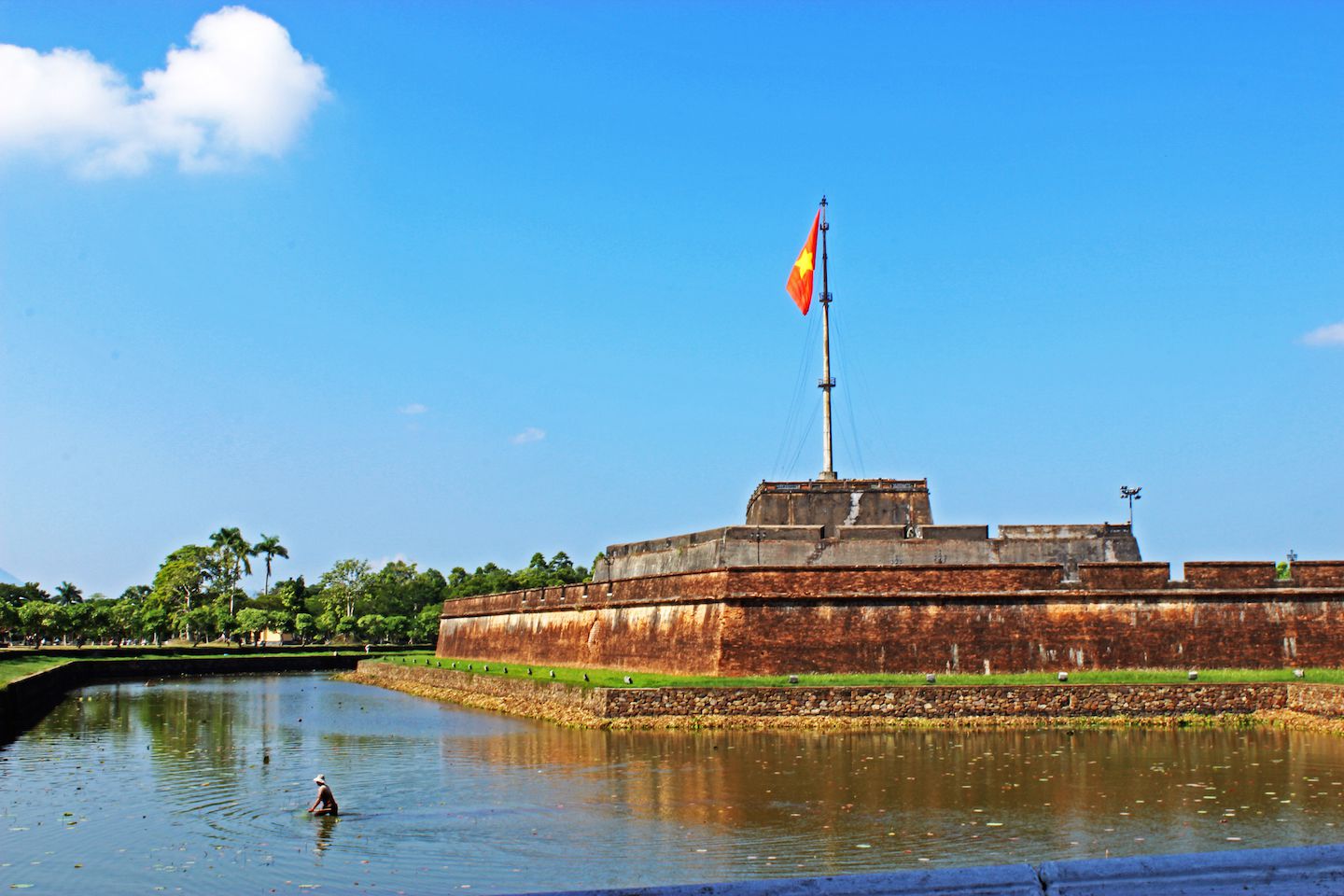 Moat surrounding the flag tower at Hue's imperial City