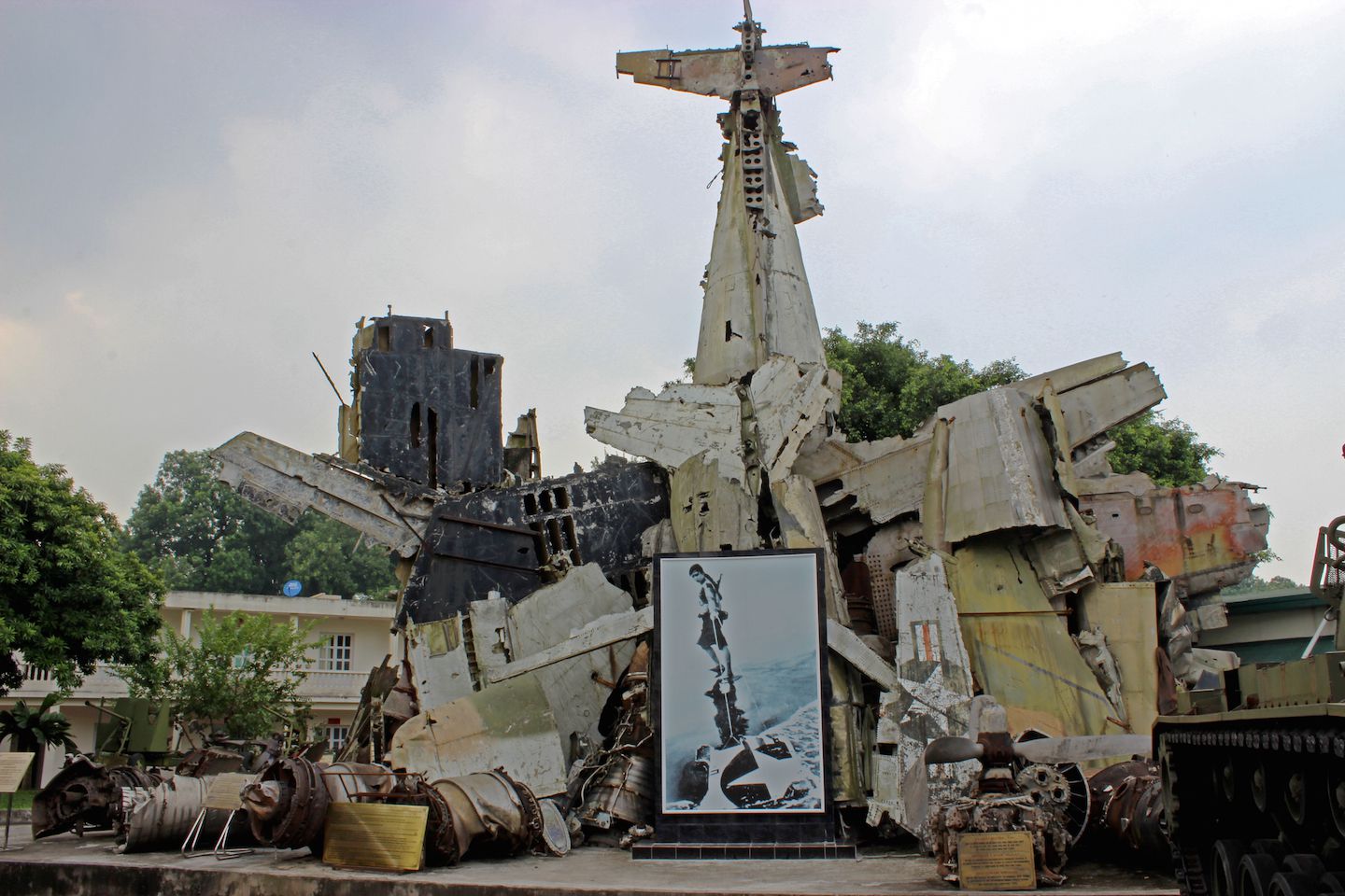 Planes wreck at the War Museum in Hanoi