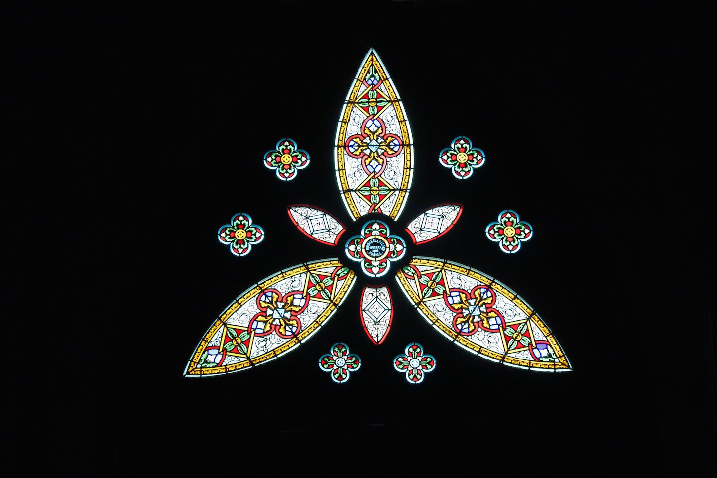 Stained glass window at St. Joseph's Cathedral