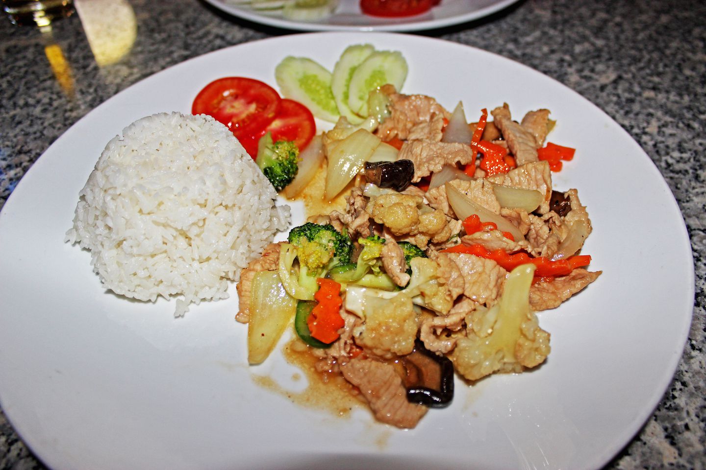 Stir fried chicken with vegetables at City View Cafe