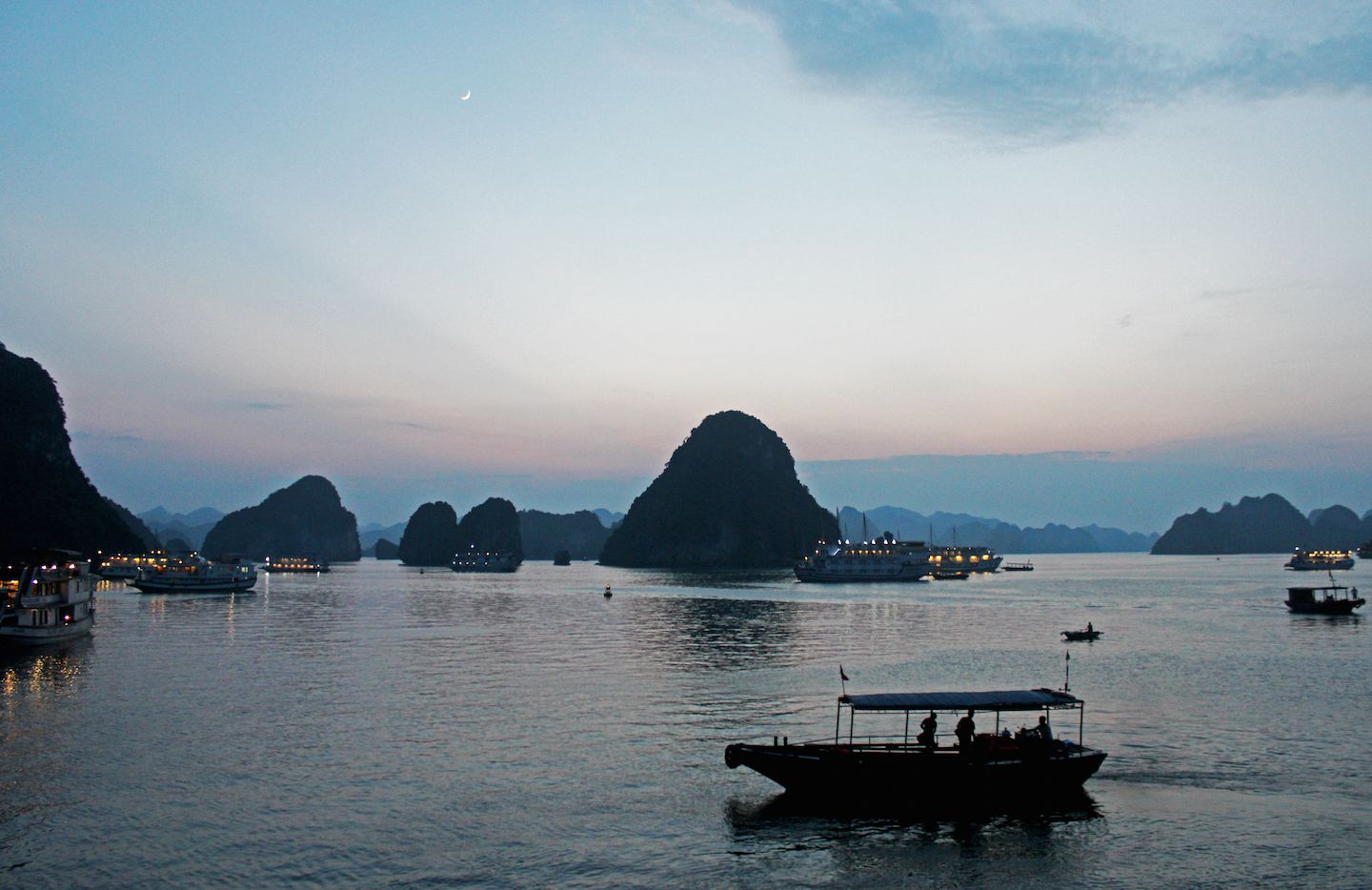 Sunset on Ha Long Bay
