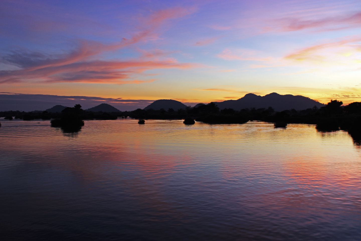 Amazing sunset views at 4000 Islands (Si Phan Don), Laos