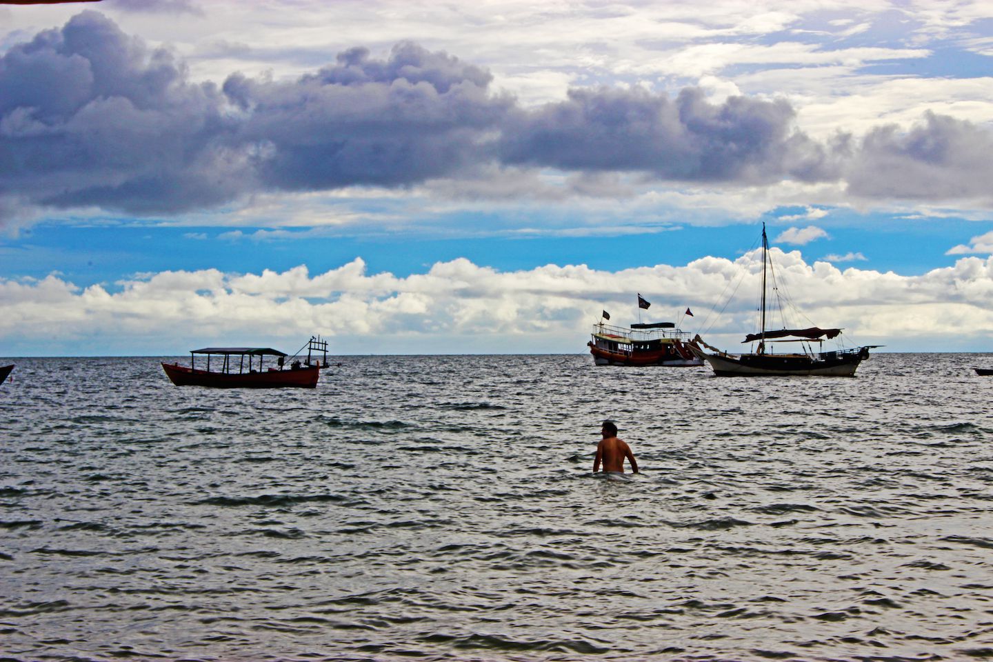 Carlos going for a swim in Sihanoukville