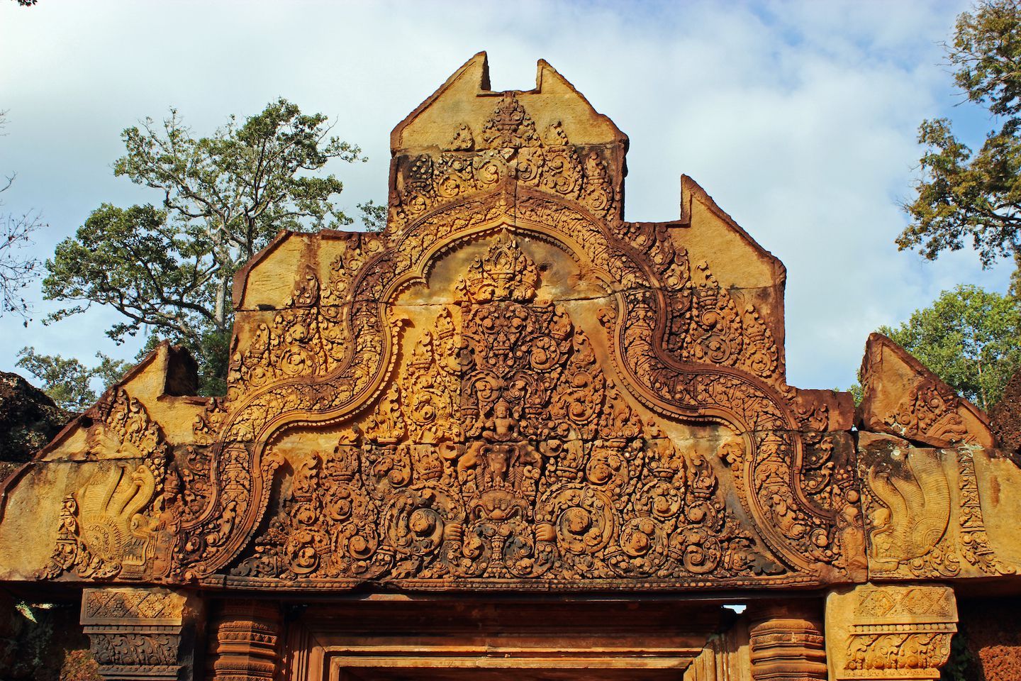 Carved pediments at Banteay Srei
