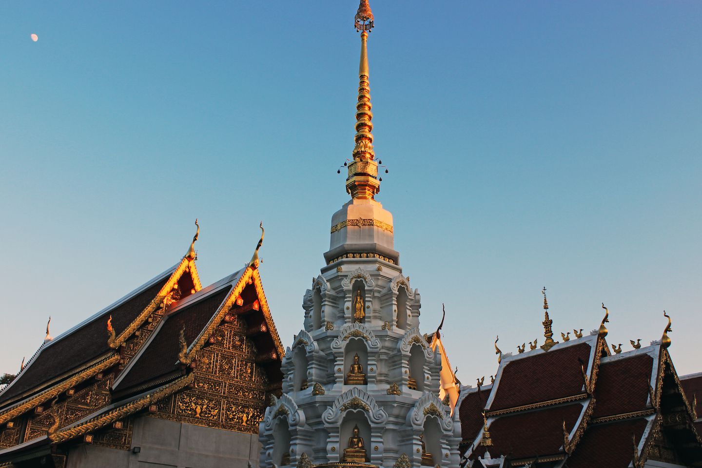 Chedi at the temples of Chiang Rai