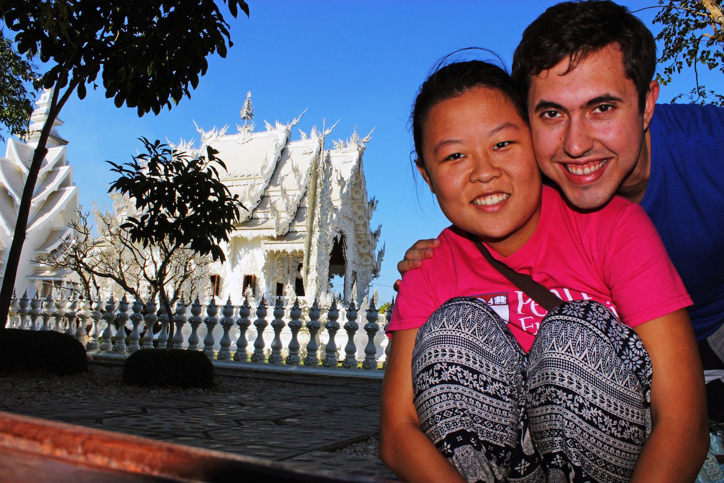 Julie and Carlos at the White Temple in Chiang Rai