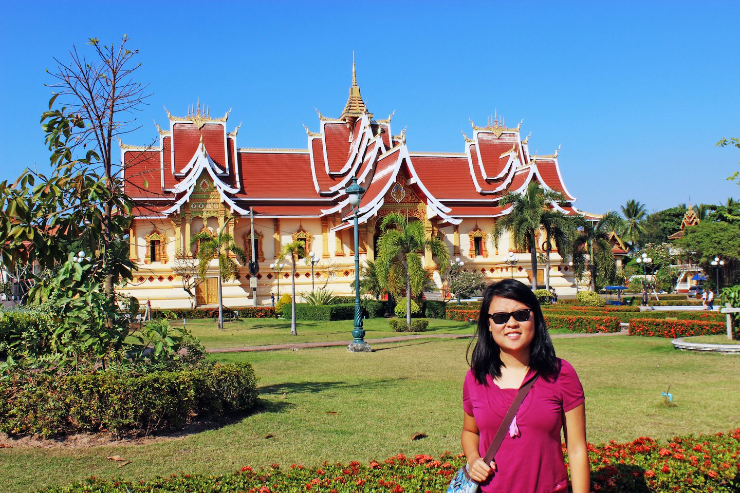 Julie at Vat Thatluang Neua, Vientiane, Laos