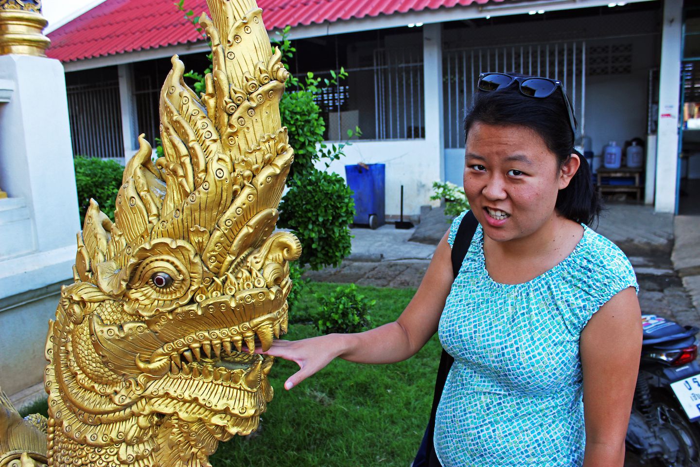 Julie at Wat Chiang Man in Chiang Mai